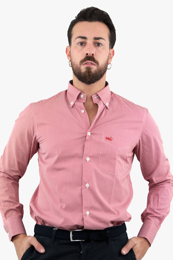 CAMICIA HELIOS A RIGHE ROSSE OLD RIVER