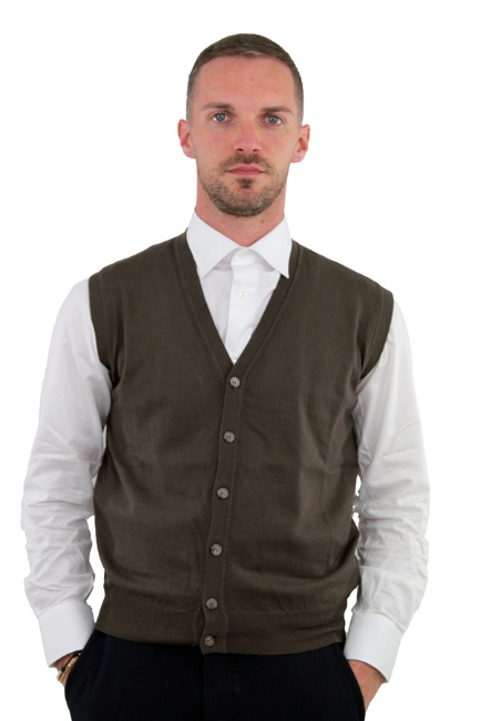 GILET CON BOTTONI MARRONE OLD RIVER