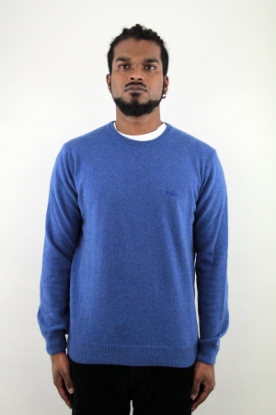 MAGLIONE GIROCOLLO IN PURO CASHMERE AZZURRO