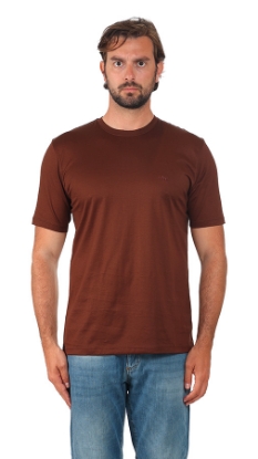 T-SHIRT FILO DI SCOZIA MARRONE