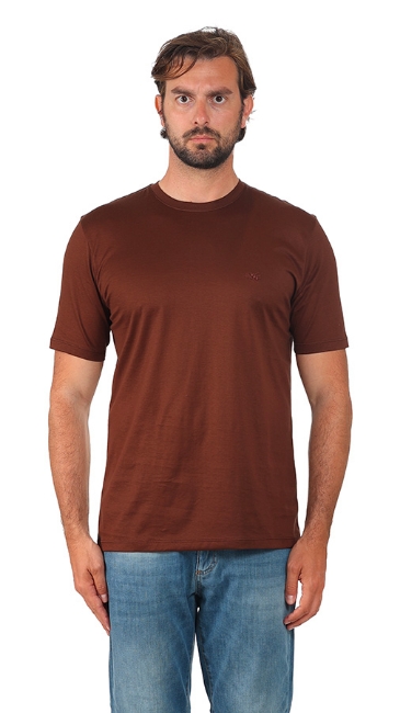 T-SHIRT FILO DI SCOZIA MARRONE