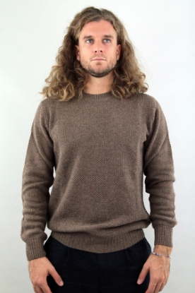 MAGLIONE GIROCOLLO A MAGLIA LARGA MARRONE