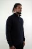 MAGLIONE LUPETTO BAMBU CON BOTTONI BLU