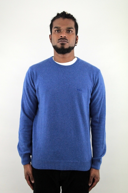 MAGLIONE GIROCOLLO IN PURO CASHMERE AZZURRO