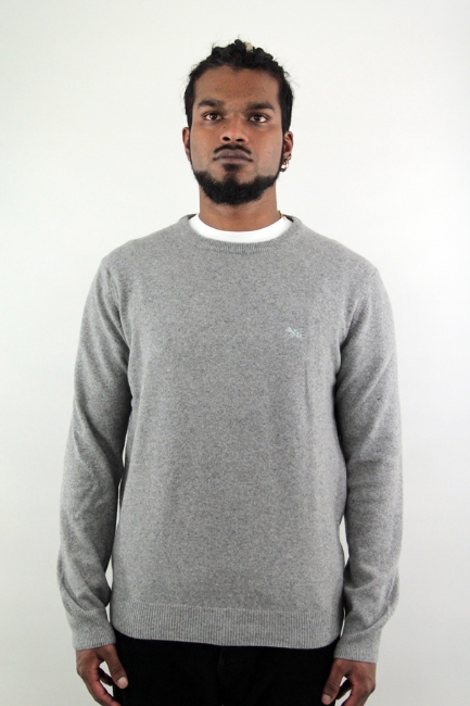 MAGLIONE GIROCOLLO IN PURO CASHMERE GRIGIO