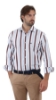 CAMICIA A RIGHE CON COLLO CLASSICO - MARRONI/AZZURRE/BIANCHE