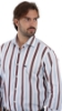 CAMICIA A RIGHE CON COLLO CLASSICO - MARRONI/AZZURRE/BIANCHE