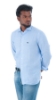 CAMICIA DI LINO CON COLLO CLASSICO AZZURRA