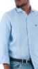 CAMICIA DI LINO CON COLLO CLASSICO AZZURRA