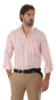 CAMICIA LINO A RIGHE ARANCIONI