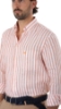 CAMICIA LINO A RIGHE ARANCIONI