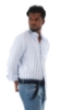 CAMICIA LINO A RIGHE AZZURRE