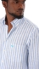 CAMICIA LINO A RIGHE AZZURRE