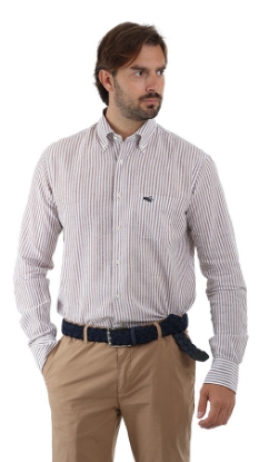 OLD RIVER CAMICIA BD LINO RIGHE