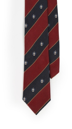 CRAVATTA REGIMENTAL BORDEAUX E BLU