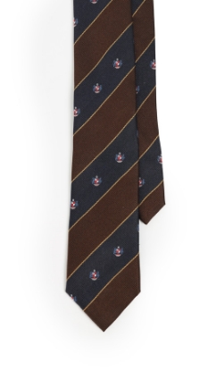 CRAVATTA REGIMENTAL MARRONE E BLU