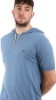 T-SHIRT MEZZA MANICA CON CAPPUCCIO AZZURRA