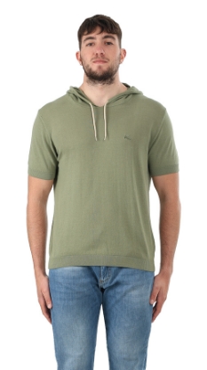 T-SHIRT MEZZA MANICA CON CAPPUCCIO VERDE