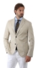 GIACCA A DUE BOTTONI IN MISTO LINO BEIGE